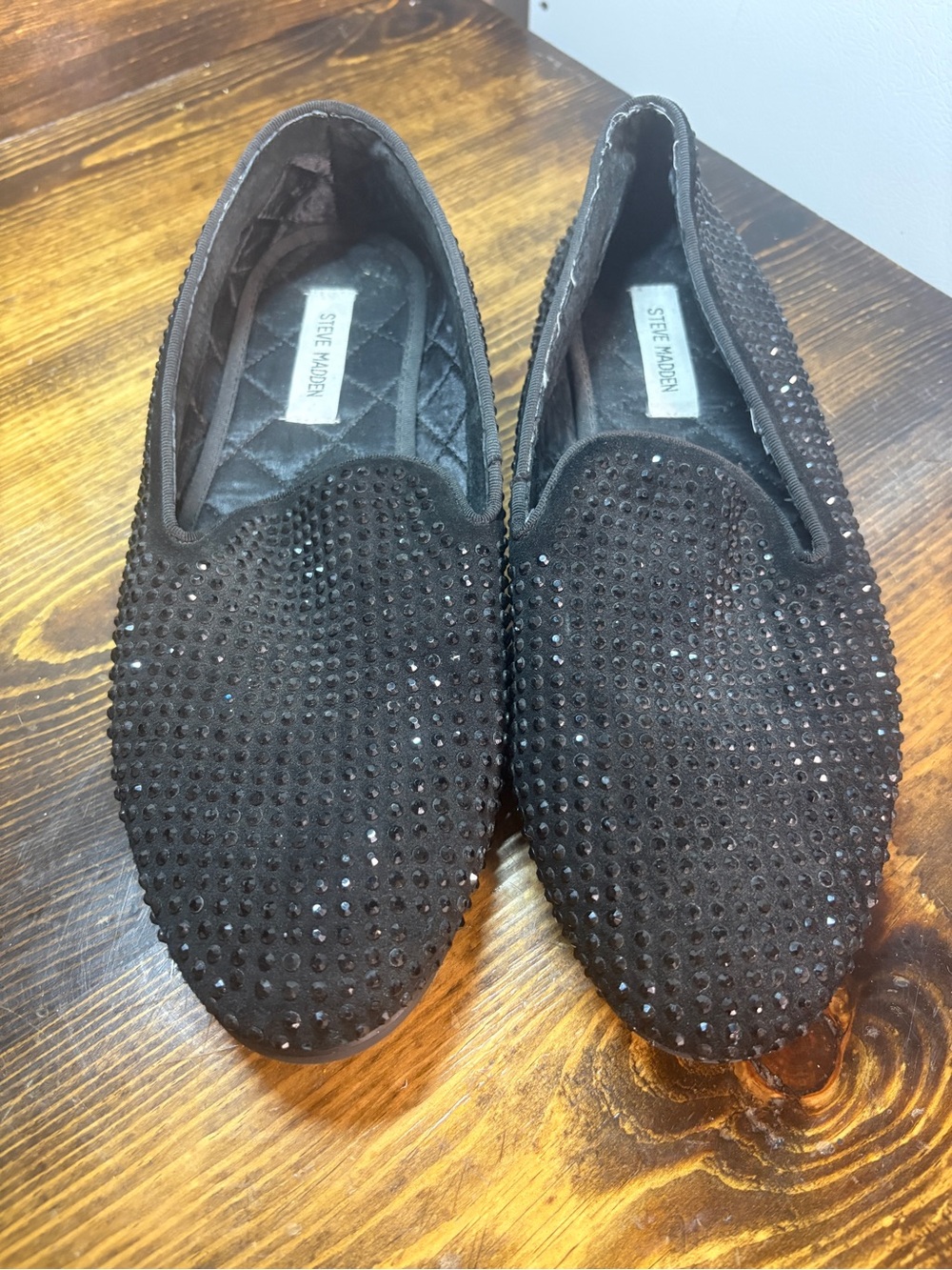Steve Madden Black Caviar Jeweled Loafers Men’s Size 10 - Picture 3 of 10